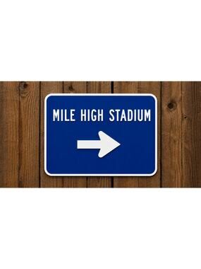 Mile High Stadium Street Sign Exit Arrow Road Denver Colorado Broncos Football